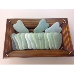 Jade "heart" stone - face GuaSha massage  Massage stones