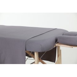 3 pieces Gray cotton sheet set Allez Housses Massage Linen