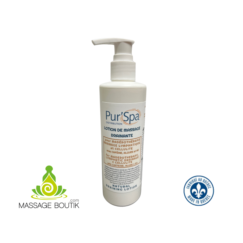 Lotion de Massage Drainante - Madérothérapie / Cellulite / Ventouse Pur'Spa Magasiner tout - Produits Massage Boutik