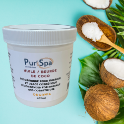 Beurre de coco non aromatisé - Organique Pur'Spa Produits de massage